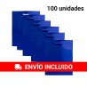 100 Bolsa de tela con asa troquelada azules