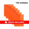 100 fabric bags with die-cut handle Oranges