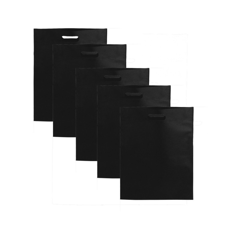 100 Black fabric bags with die-cut handles