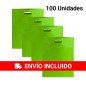 100 Cloth bags with die-cut handle Green