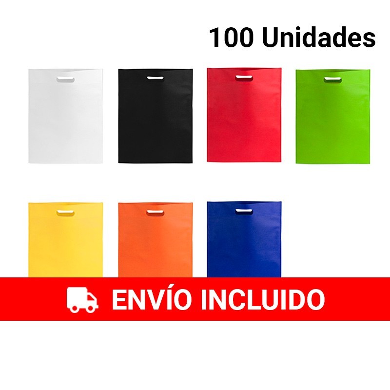 100 Bolsas Con Asas Troqueladas Variadas