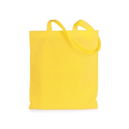 Bag with yellow fabric handles