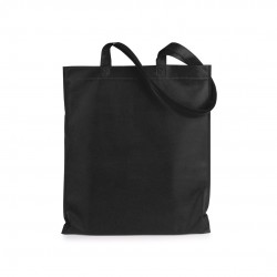 Bag with black fabric handles