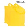100 Sacs avec poignées en tissu jaune