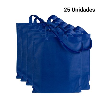 25 sacs à poignée en tissu bleu