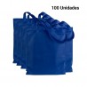 100 sacs à poignée en tissu bleu