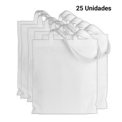 25 Bolsas Con Asa de Tela Blanca | Regalos Online