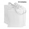 25 Sacs à poignée en tissu blanc