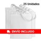 25 Bolsas con asas de tela Blanco