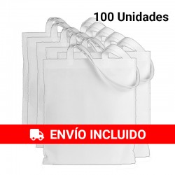 100 Cloth handle bags White