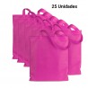 25 sacs en tissu fuchsia avec poignées