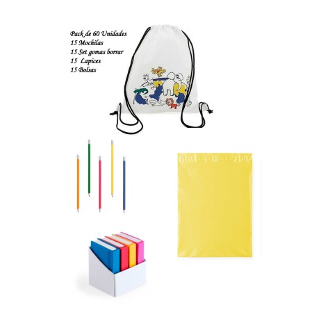 Funny birthday gift set Children's backpacks + pencil set + eraser set