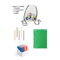 Fabulous set of children's birthday gifts Coloring backpacks + pencils + erasers