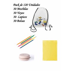 Children's backpacks + Flexible pencils + yoyos for birthday gifts