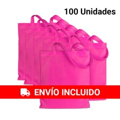 100 Fuchsia Fabric Bags with Handles | Online Gifts