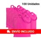 100 Fuchsia Fabric Bags with Handles