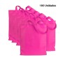 100 Bolsas con asas de tela Fucsia