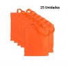 25 sacs en tissu orange avec poignées
