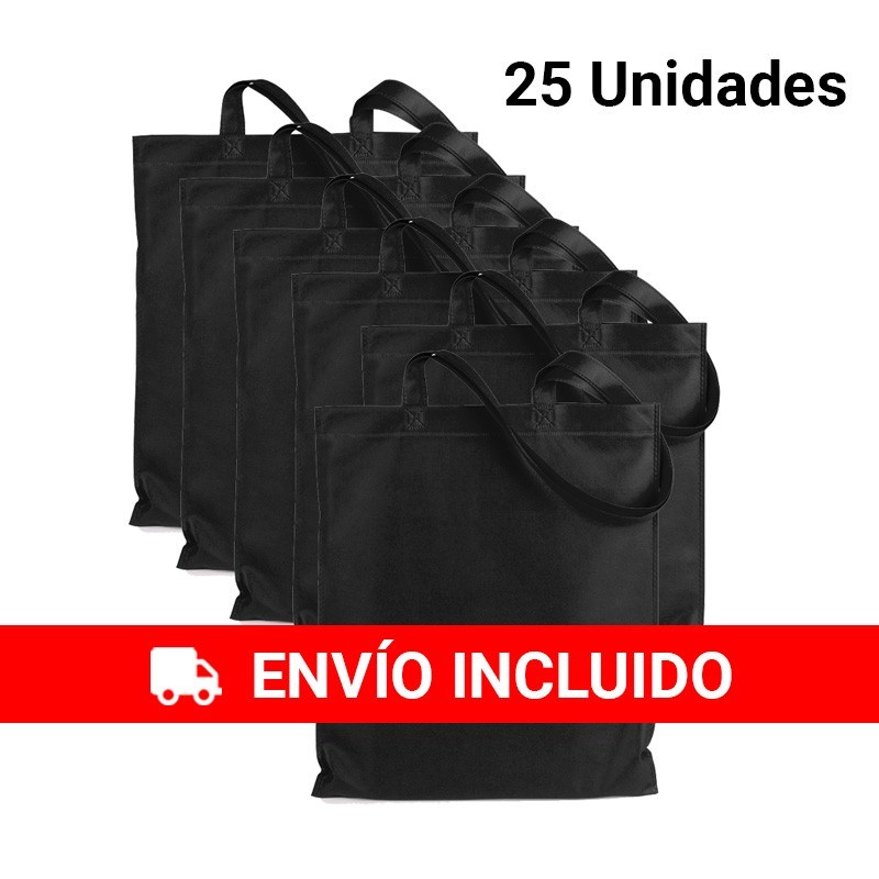 25 Cloth handle bags Black