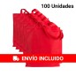 100 Bolsas con asas de tela Rojo