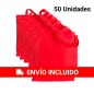 50 Bolsas con asas de tela Rojo