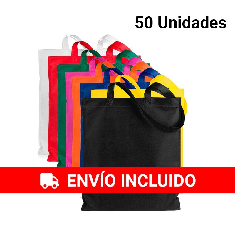 50 Bolsas con asas de tela Variadas