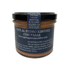 Pate ibérique avec Pedro Ximenez dans un pot avec des raisins secs