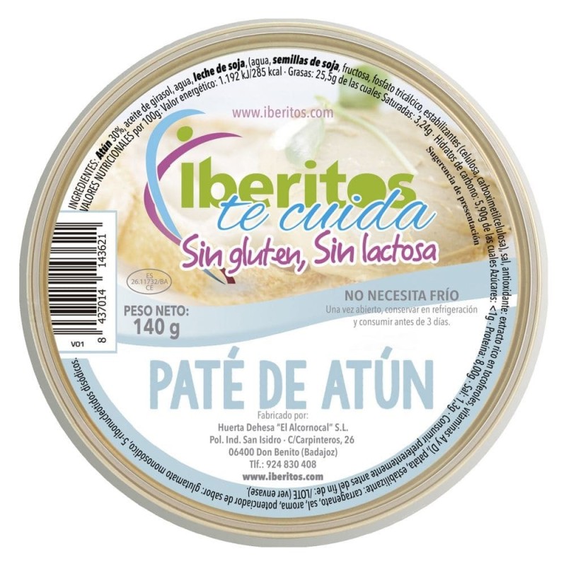 Lactose-free tuna pate and gluten suitable for celiacs from Iberitos