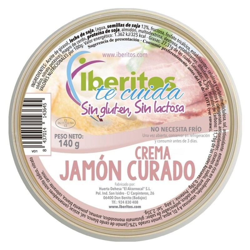 Crème de jambon cru sans lactose et sans gluten