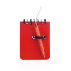 Mini carnet de notes rouge avec stylo à bille | Cadeaux en ligne