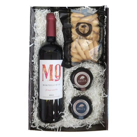 Budget-friendly Christmas hamper with wine and pates