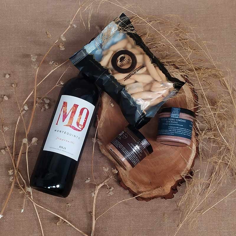 Budget-friendly Christmas hamper with wine and pates