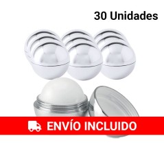 30 Bálsamo Labial Redondo Plateado