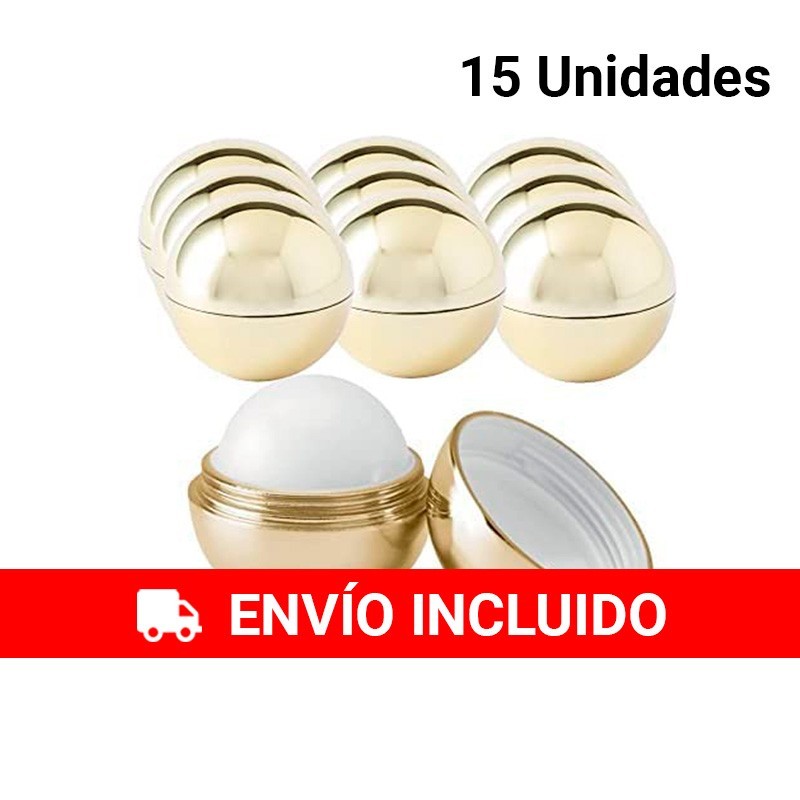 15 Bálsamo Labial Redondo Dorado