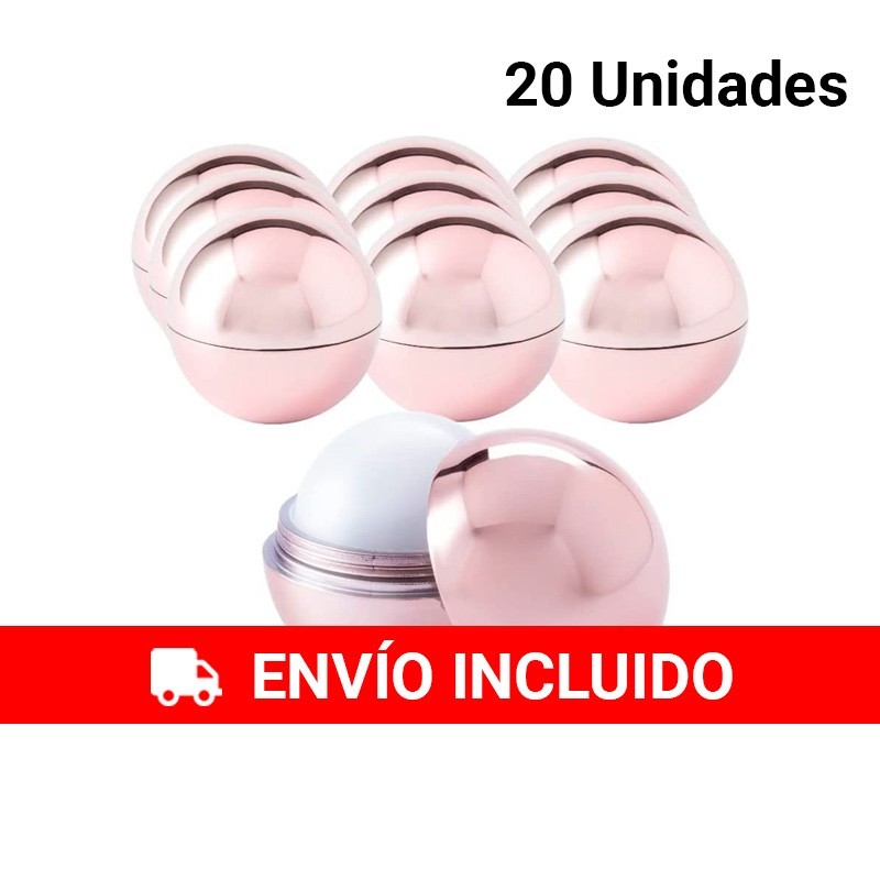 20 Bálsamo Labial Redondo Rosado