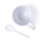 White Ceramic Mug with Spoon