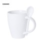 Mug en céramique blanche avec cuillère