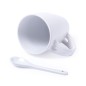 White Ceramic Mug with Spoon