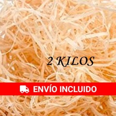 2 kilos de lana de madera seca, pasto para relleno