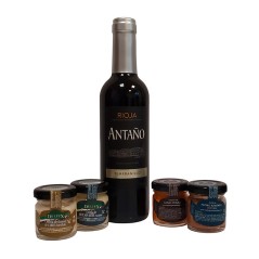 ▷ Gourmet Basket with Rioja wine, two pâtés and two cheese creams