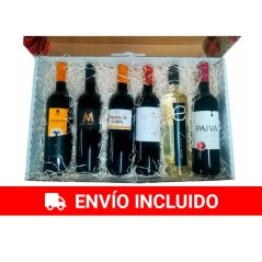 Estuche regalo con 6 botellas de vinos extremeños