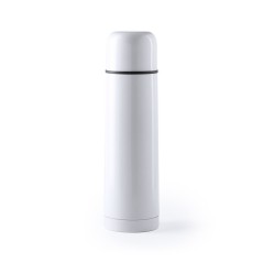 Glossy White Thermos With Built-in Cup | Regalos Gourmet Online