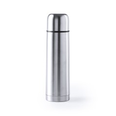 Shiny Silver Flask with Cup-Stopper | Regalos Gourmet Online