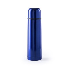 Thermos en acier inoxydable bleu brillant avec mug | Regalos Gourmet