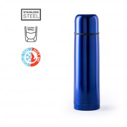 Blue Shiny Thermos with Built-in Cup