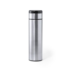 Silver Flask with Infuser and Temperature Gauge | Gourmet Gifts