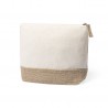 Jute and cotton toiletry bag.