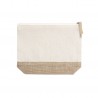 Jute and cotton toiletry bag.