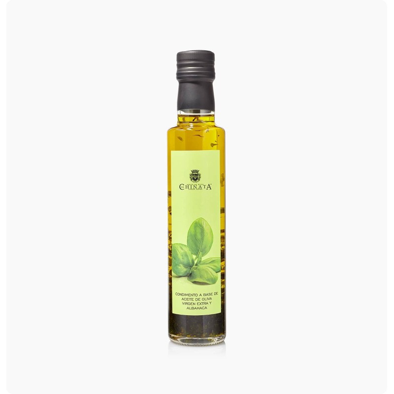 Aceite de oliva condimentado con Albahaca