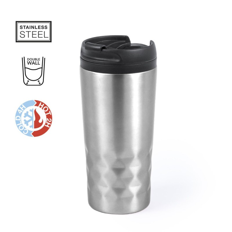 Silver Coffee Thermos To Go Mug